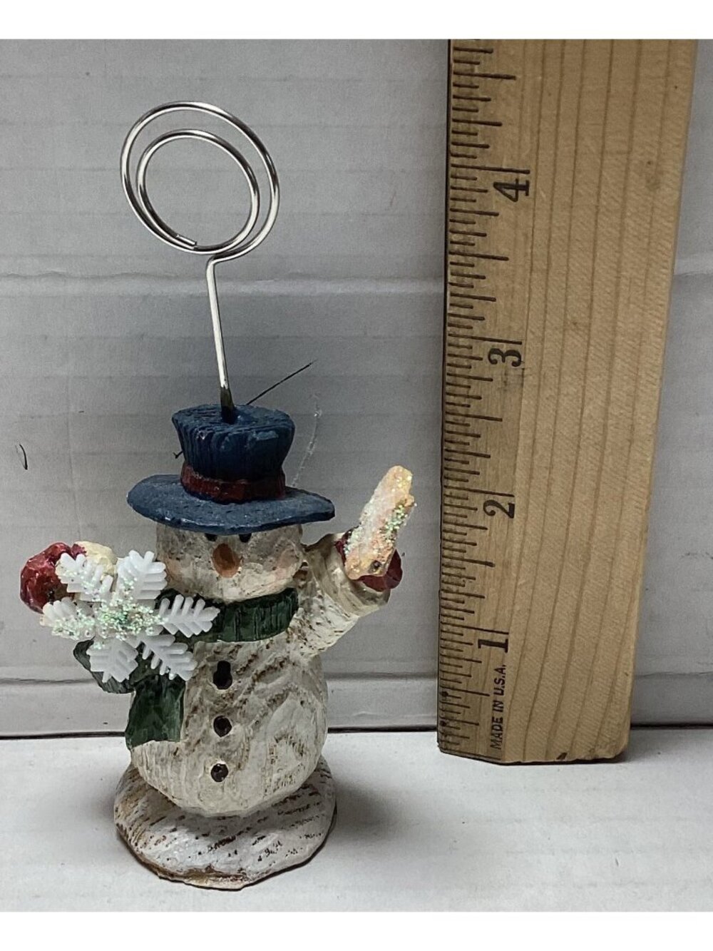 Snowman Christmas Card Note Photo Name Holder